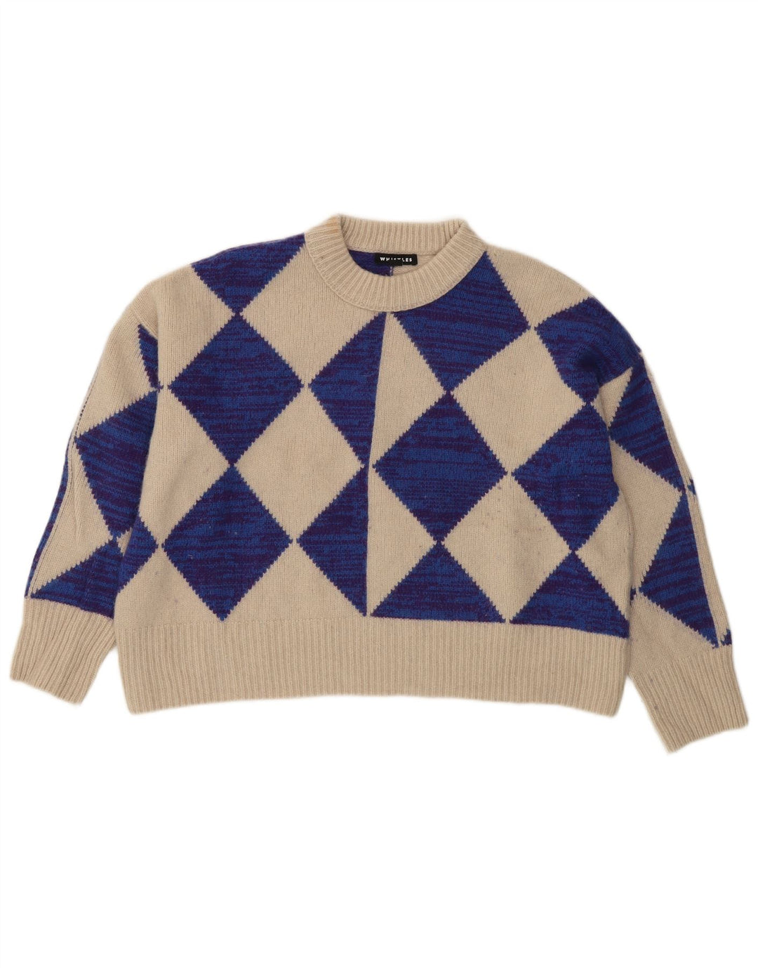 Suéter feminino Whistle com gola redonda e gola redonda, Reino Unido 10, lã bege pequena