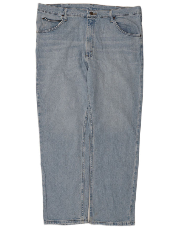 Wrangler Mens Straight Jeans W38 L30 Azul Algodão