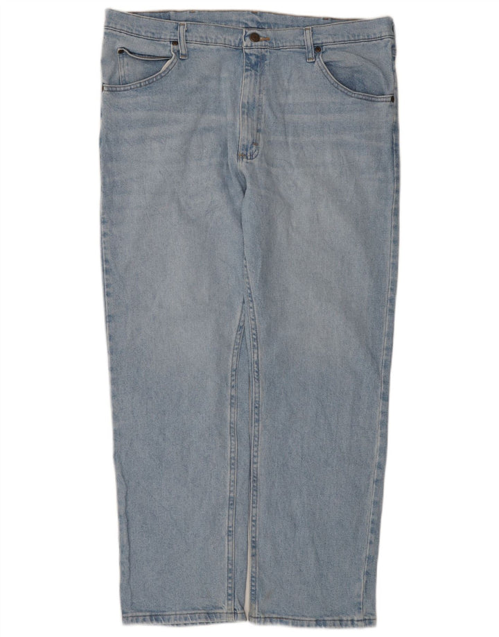 Wrangler Mens Straight Jeans W38 L30 Azul Algodão
