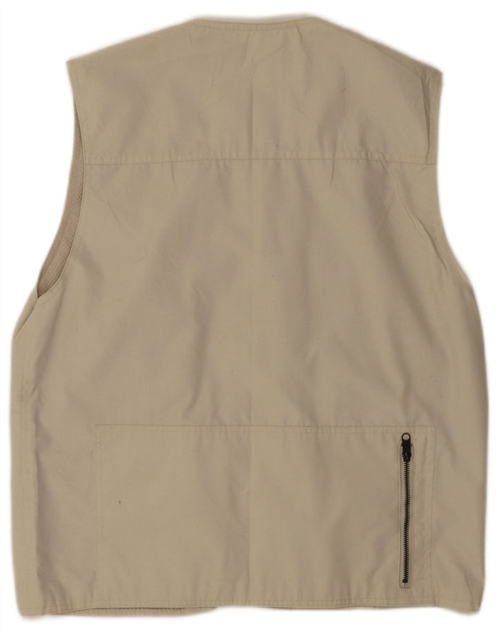 Colete utilitário masculino vintage UK 40 grande bege