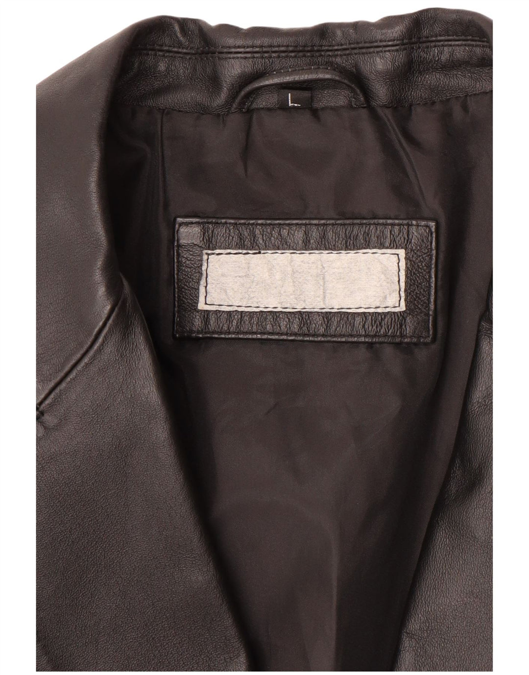 Jaqueta blazer masculina VINTAGE de couro com 2 botões UK 40 grande preta