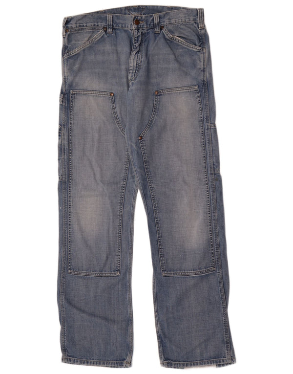 Meltin' Pot Masculino Cargo Straight Jeans W36 L33 Azul Algodão
