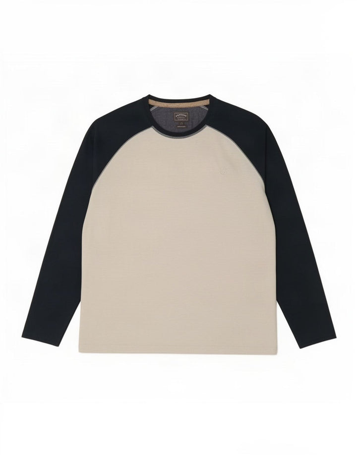 Top masculino Fat Face manga comprida XL branco colorblock
