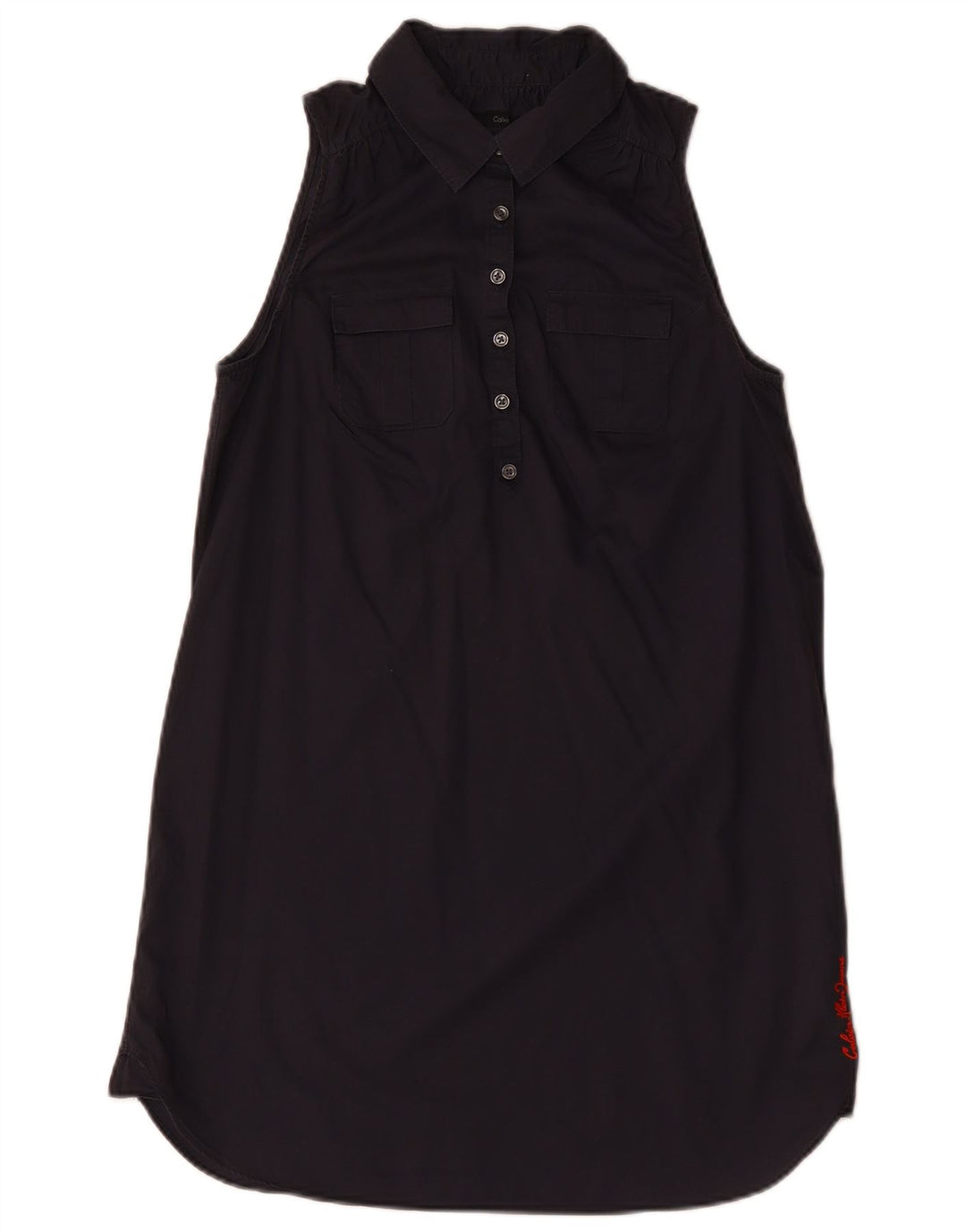 CALVIN KLEIN Vestido feminino sem mangas com camisa pulôver Reino Unido 10 pequeno azul marinho