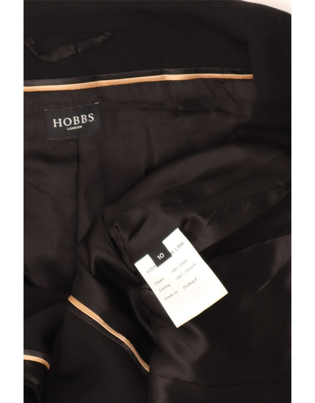 Jaqueta blazer feminina Hobbs Crop 3 botões Reino Unido 10 pequena lã preta