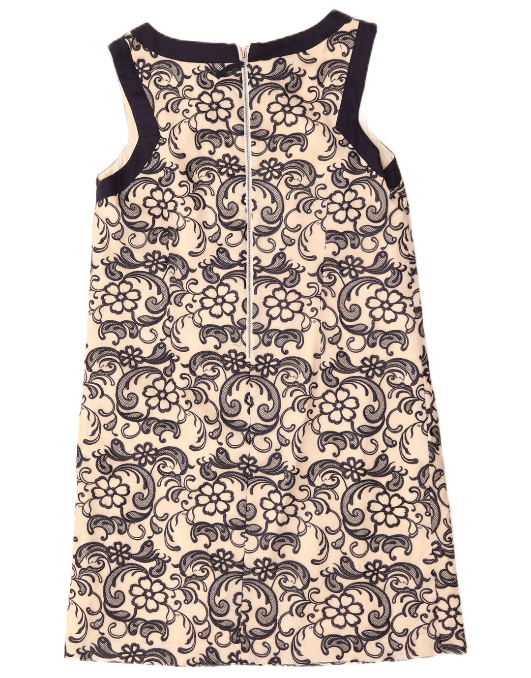 Vestido feminino MONSOON sem mangas, tamanho UK 14, grande, bege, floral, nylon