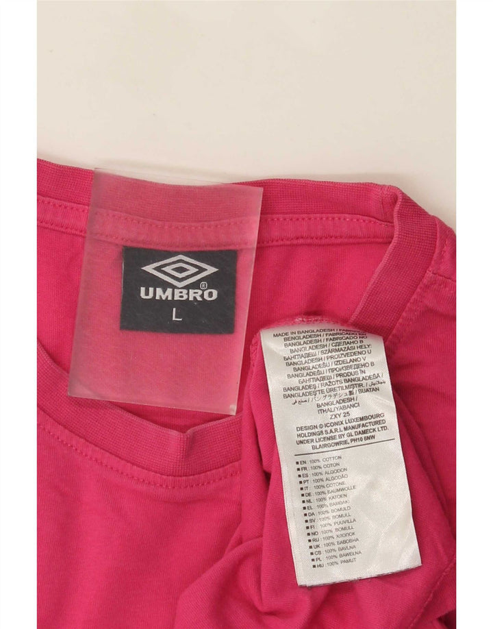 Camiseta gráfica masculina Umbro Top grande de algodão rosa