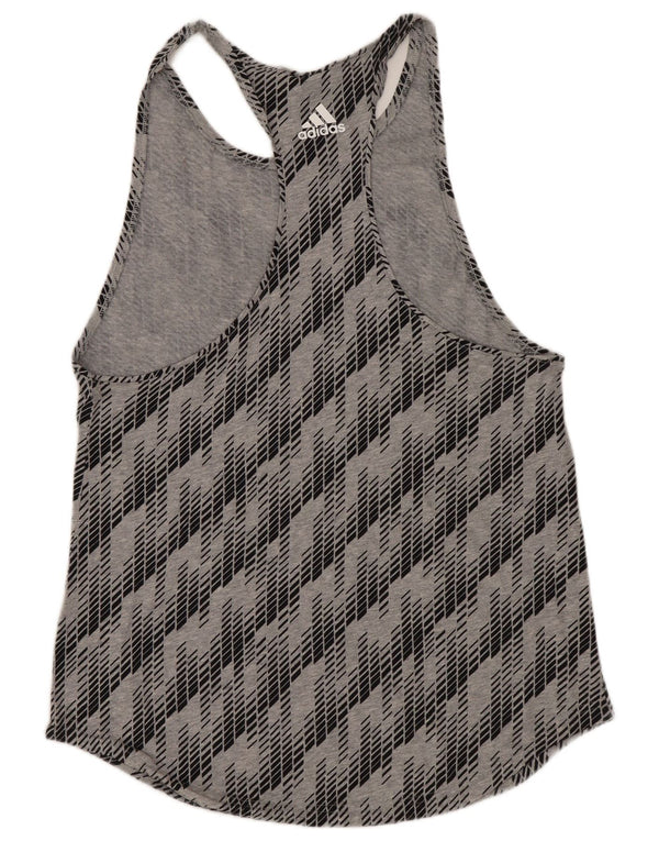 Adidas Womens Graphic Vest Top UK 8 Pequeno Cinza Geométrico