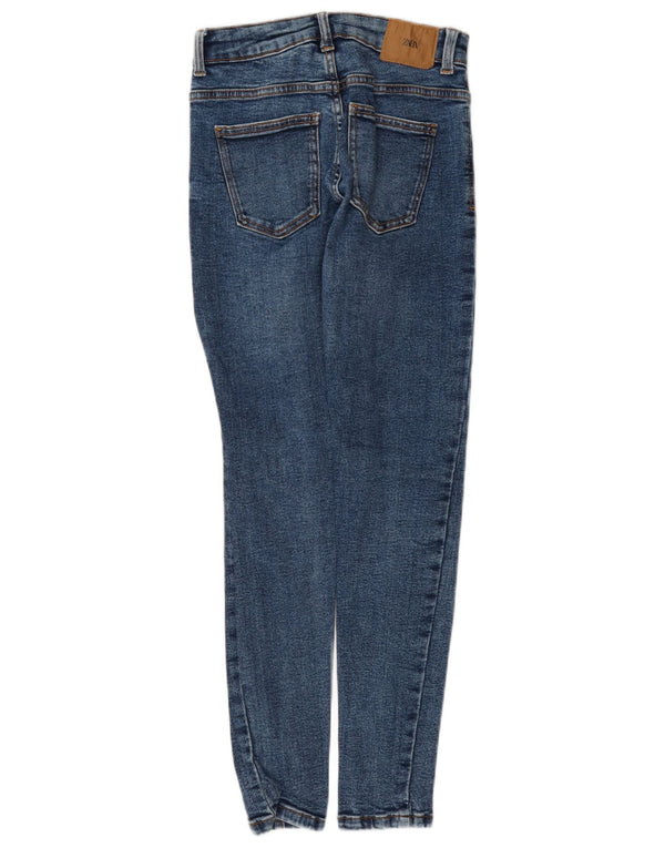 Calça jeans skinny feminina Zara EU 34 2XS W24 L28 azul algodão
