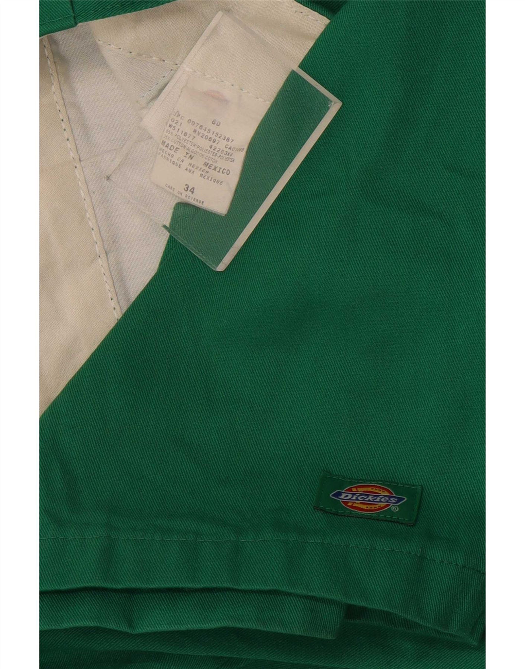 Bermuda masculina Dickies W34 grande poliéster verde