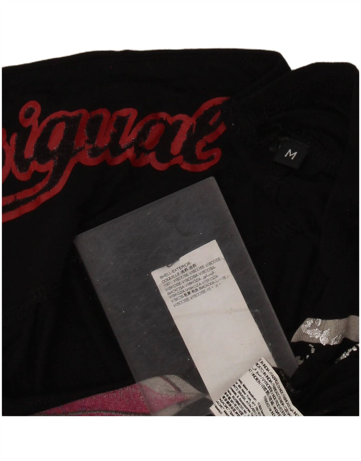 Camiseta feminina DESIGUAL com estampa oversized UK 14 médio preto floral