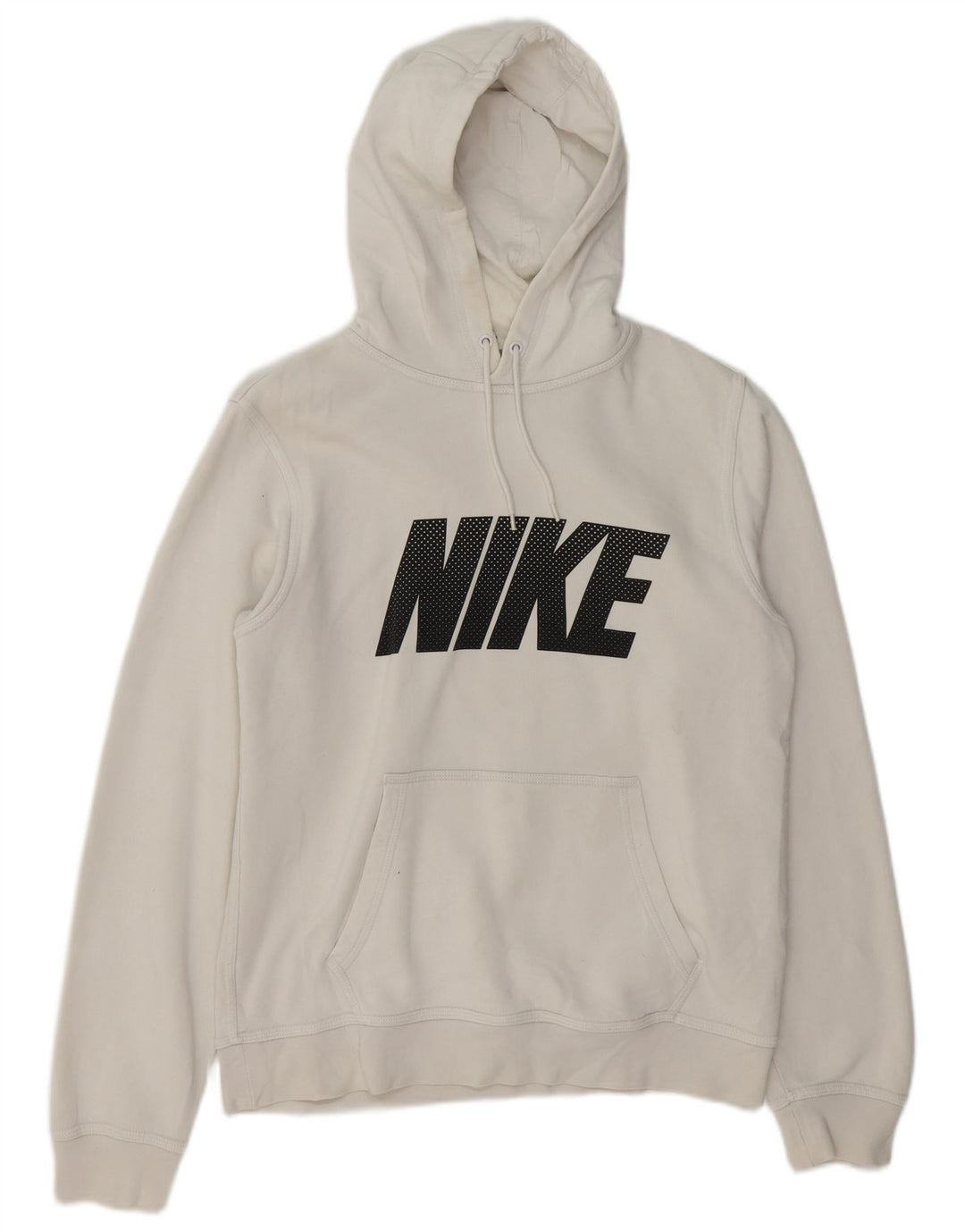 NIKE Mens Graphic Hoodie Jumper Pequeno Algodão Branco