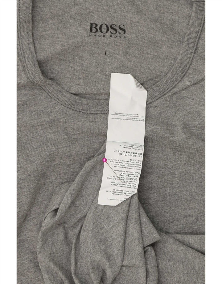 Camiseta masculina Hugo Boss grande algodão cinza