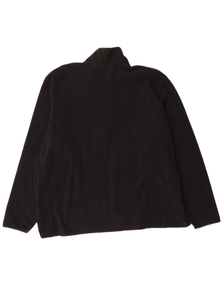 Eddie Bauer Suéter masculino de lã com zíper e gola 2XL poliéster preto