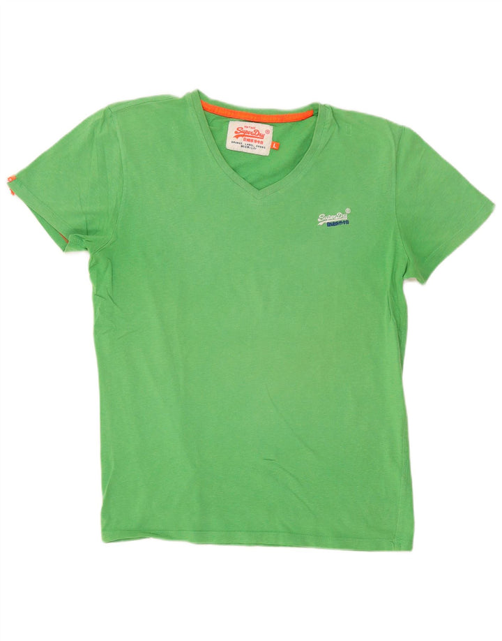 Camiseta masculina Superdry Top grande algodão verde