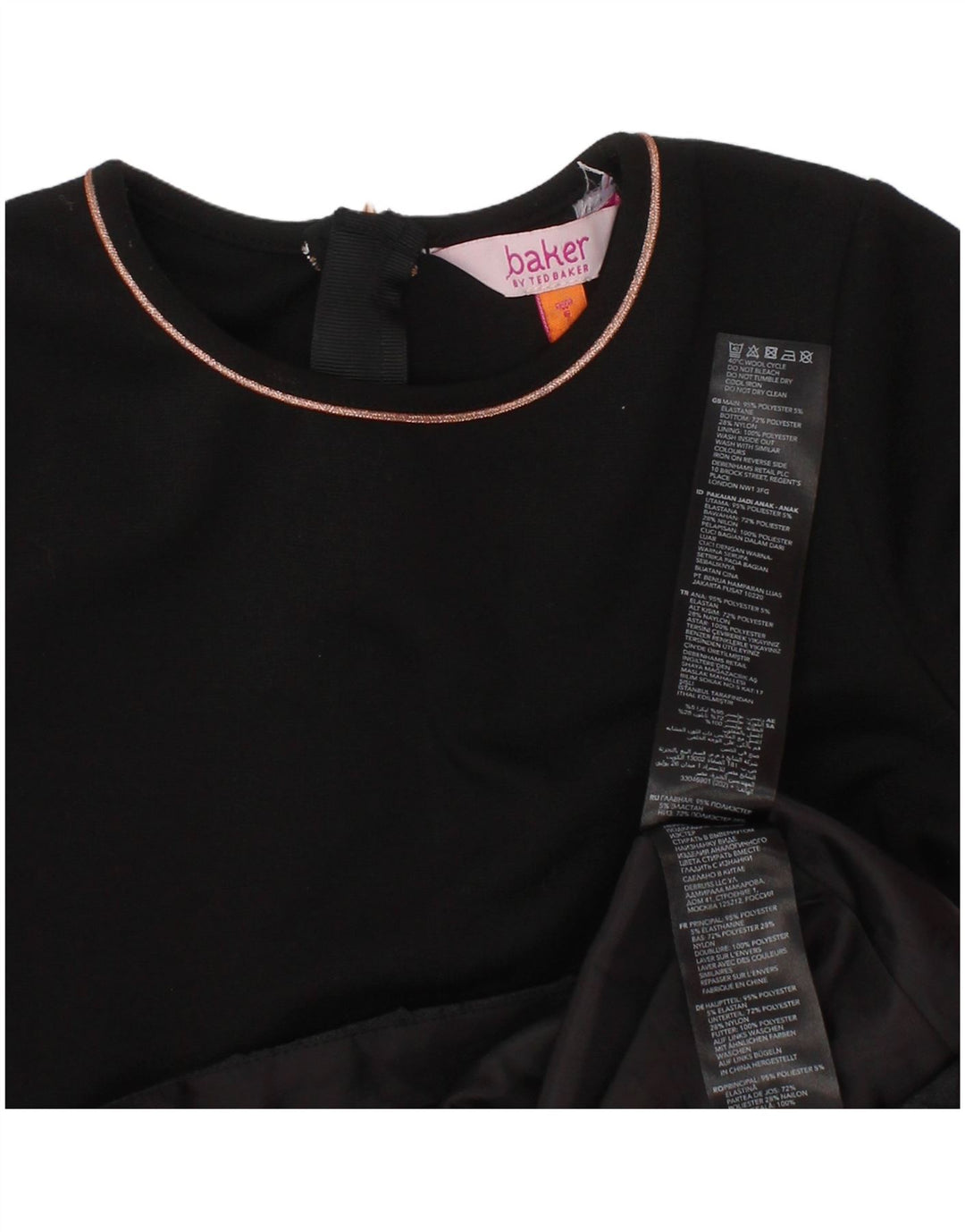 Vestido evasê feminino Ted Baker 5-6 anos poliéster preto