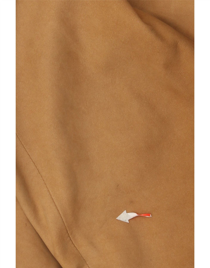 Jaqueta bomber masculina de camurça Toni Mir Reino Unido 42 XL couro marrom