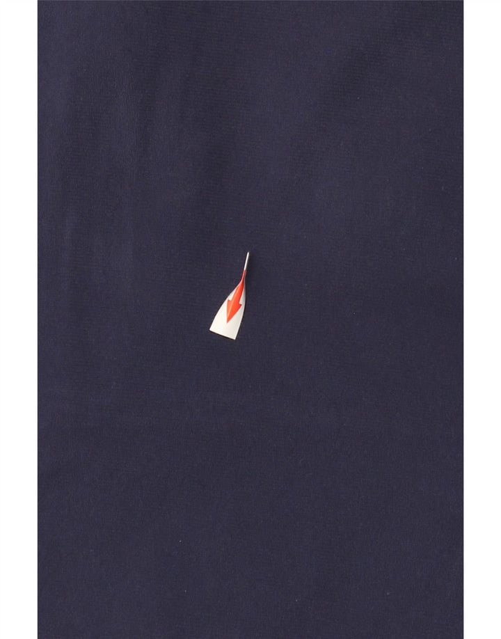 Under Armour Mens Zip Neck Top Manga Longa Médio Azul Marinho Colorblock