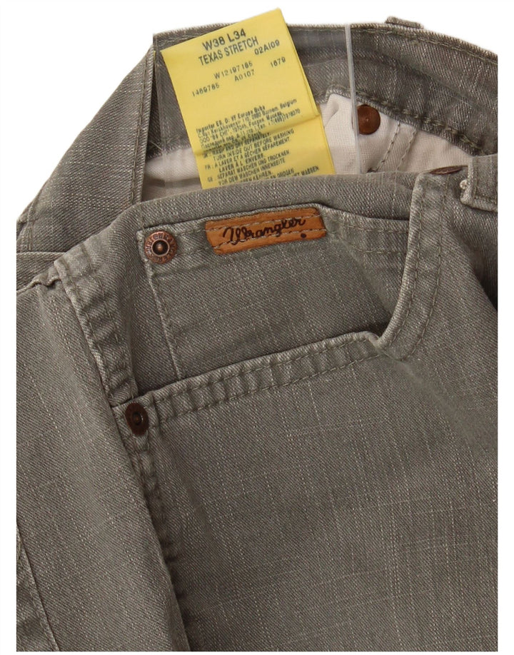 Calça casual masculina WRANGLER Texas Stretch reta W38 L30 algodão cinza