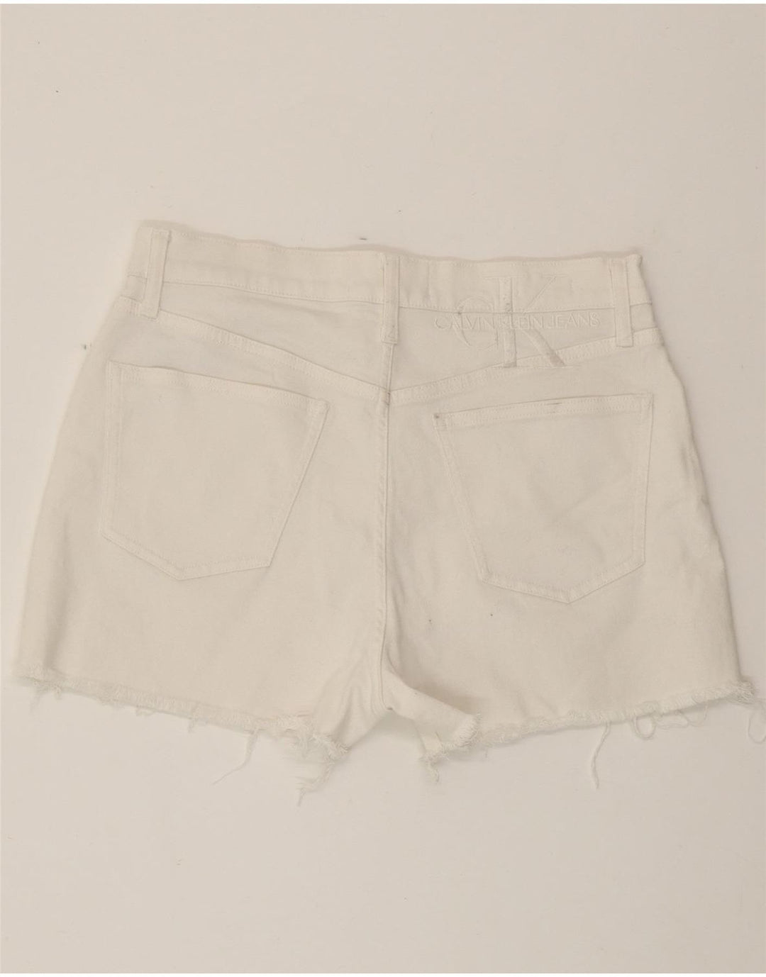 Shorts jeans feminino CALVIN KLEIN W30 algodão branco médio