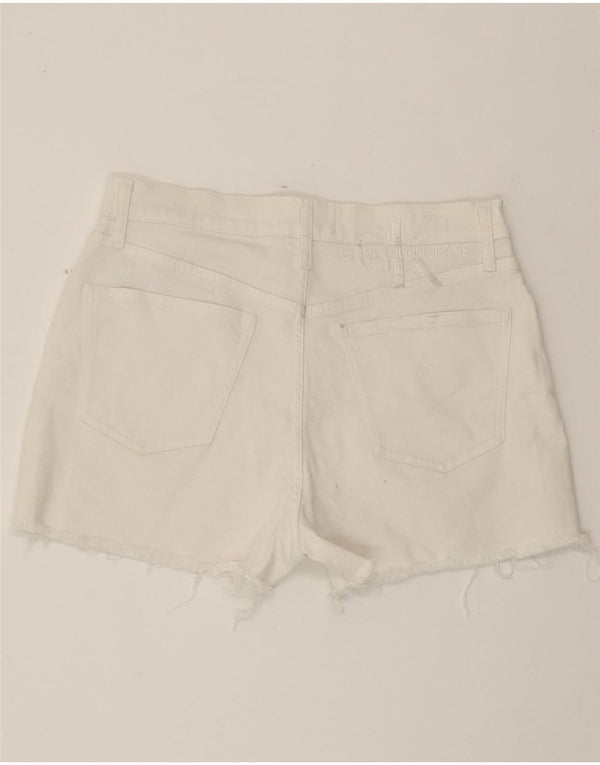 Shorts jeans feminino CALVIN KLEIN W30 algodão branco médio