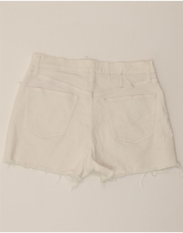 Shorts jeans feminino CALVIN KLEIN W30 algodão branco médio