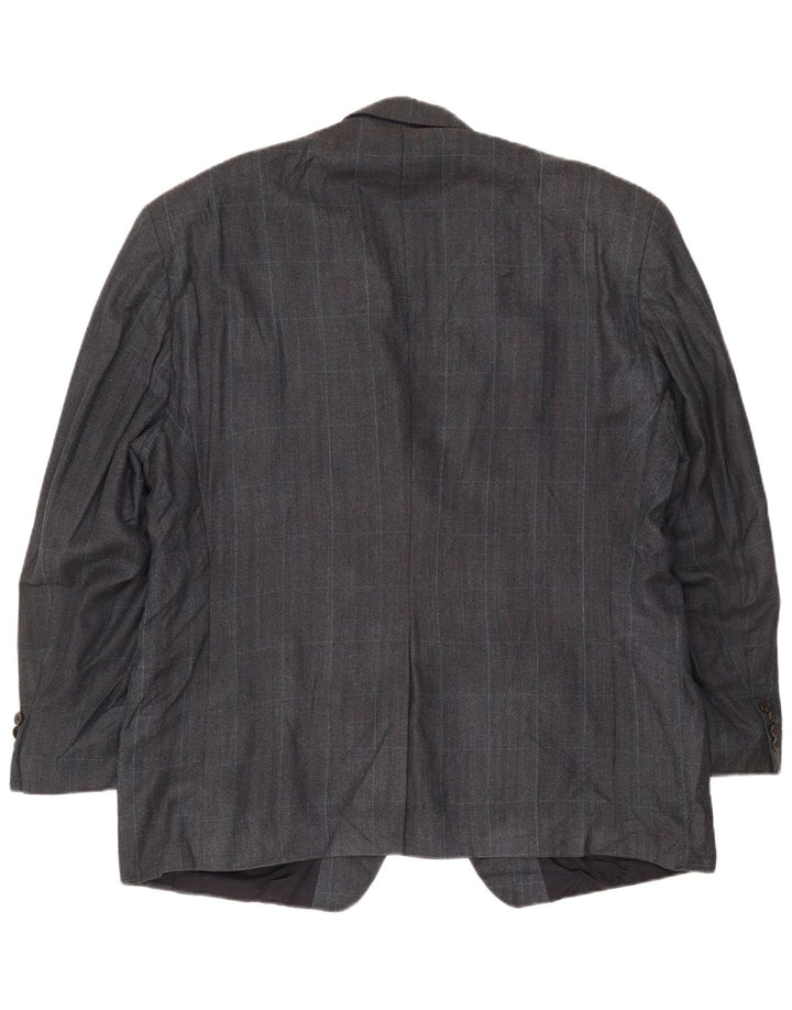 Jaqueta blazer masculina Chaps com 2 botões UK 42 XL azul marinho xadrez