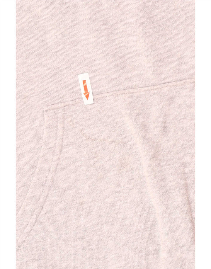 Suéter com capuz gráfico masculino New Balance algodão cinza médio