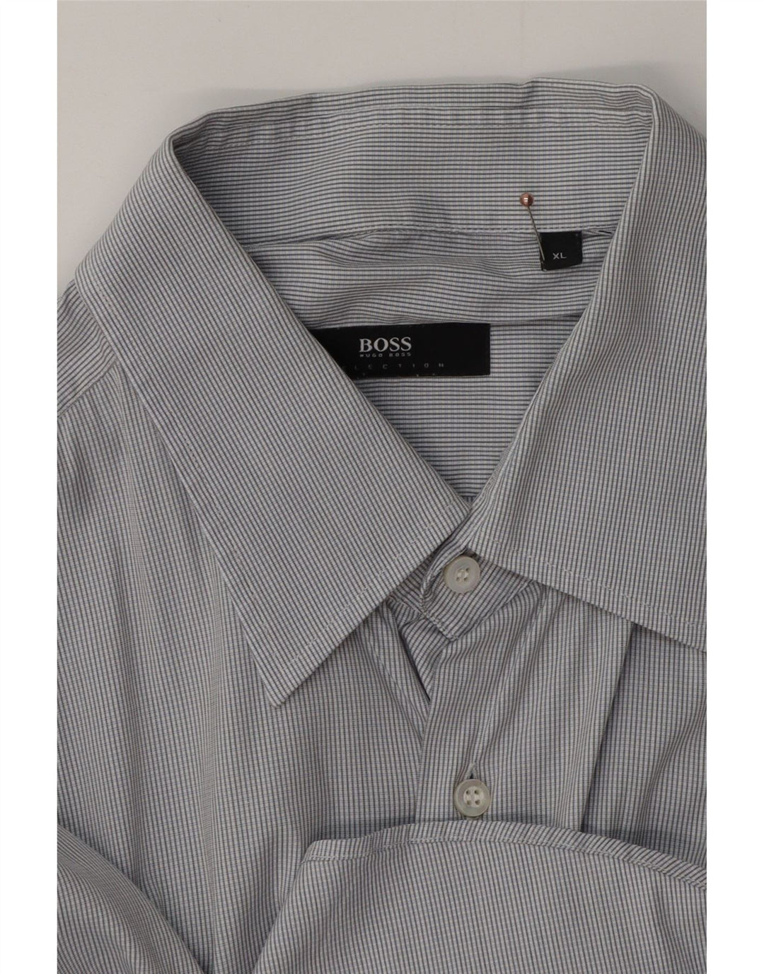 Camisa masculina HUGO BOSS XL cinza xadrez algodão