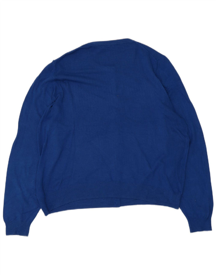 Suéter cardigã feminino Marks & Spencer UK 20 2XL azul viscose