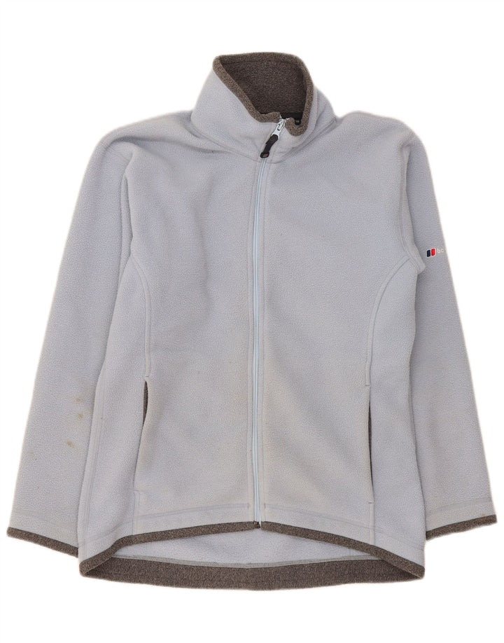 Jaqueta de lã grande feminina Berghaus UK 10 pequeno bloco colorido azul