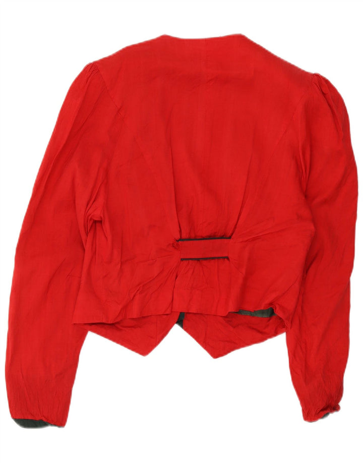 Jaqueta blazer feminina vintage com 3 botões IT 44 coração de acetato vermelho médio