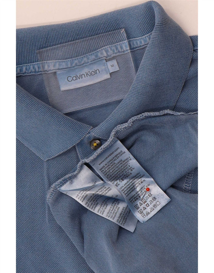 Camisa polo masculina Calvin Klein algodão azul médio