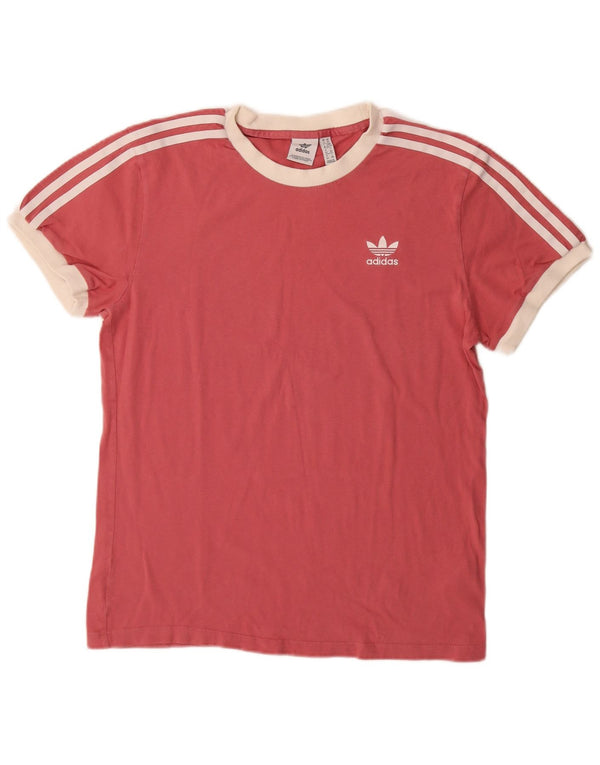 Camiseta feminina Adidas Oversized Top UK 6 XS Vermelho Colourblock Algodão