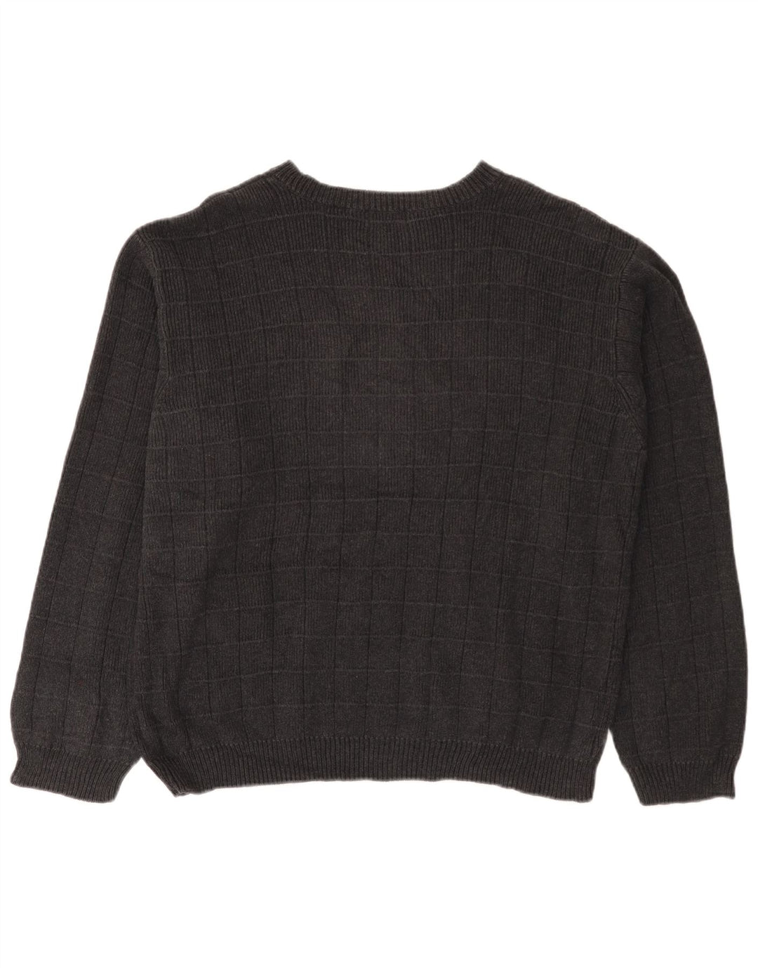 Suéter masculino IZOD com gola canoa e algodão xadrez grande cinza