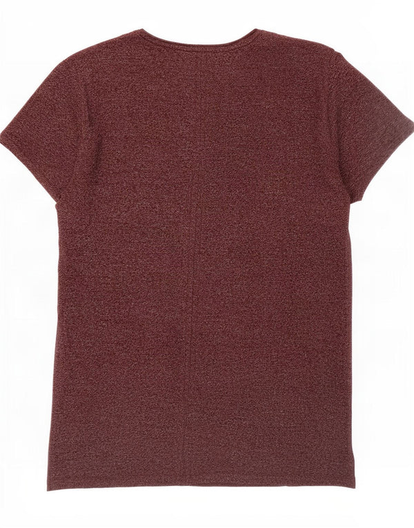 Camiseta masculina Tommy Hilfiger grande algodão manchado cor de vinho