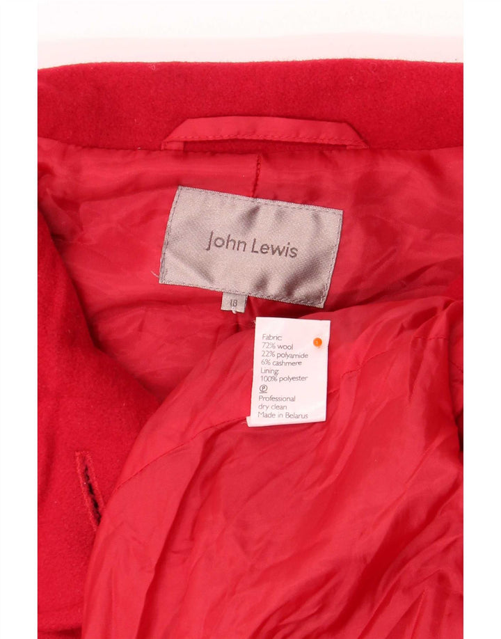 Sobretudo feminino John Lewis UK 18 XL lã vermelha