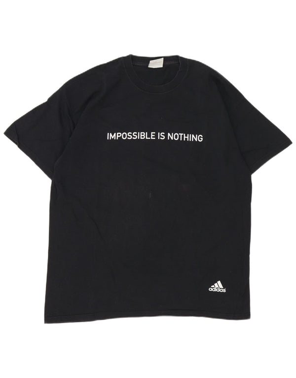 Adidas Mens Graphic T-Shirt Top XL Algodão Preto