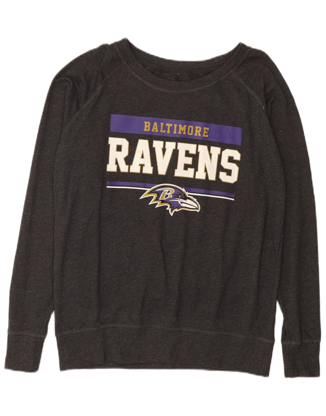 NFL masculino Baltimore Ravens moletom gráfico jumper grande algodão cinza