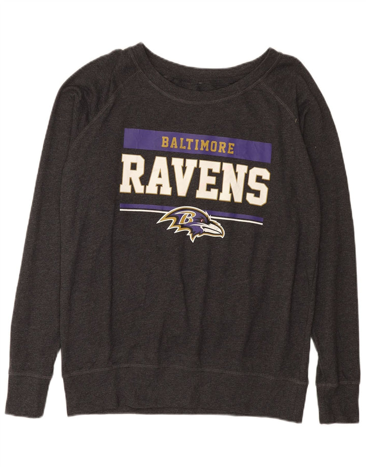 NFL masculino Baltimore Ravens moletom gráfico jumper grande algodão cinza