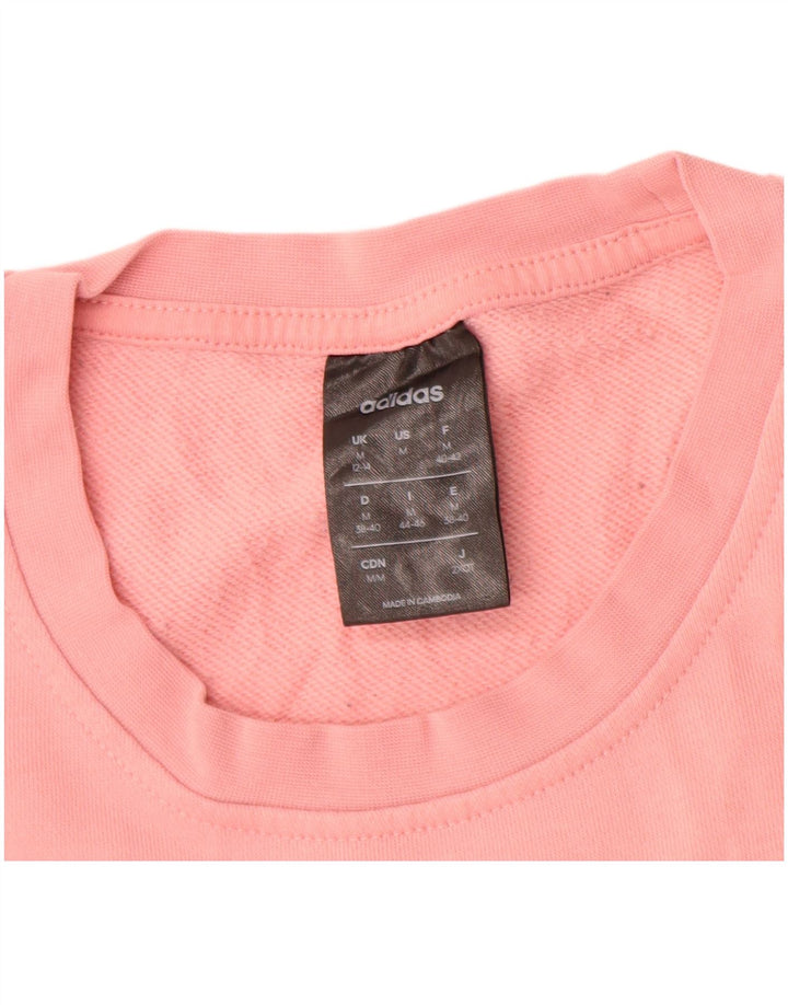 Adidas feminino gráfico moletom jumper reino unido 12/14 médio rosa algodão
