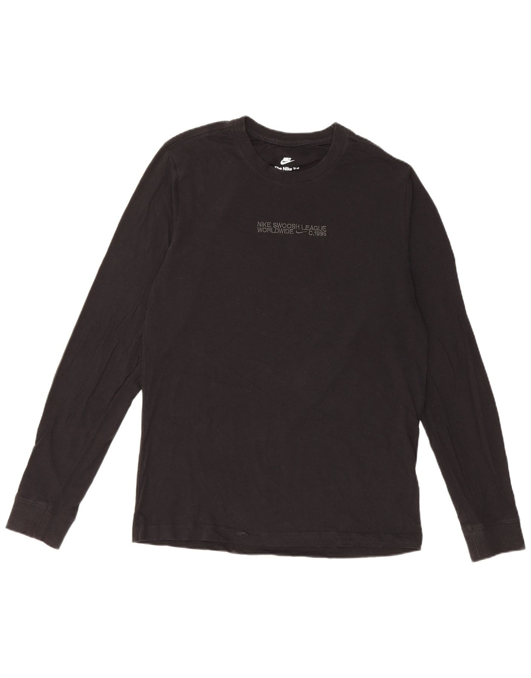 Top gráfico masculino Nike manga comprida pequeno algodão preto