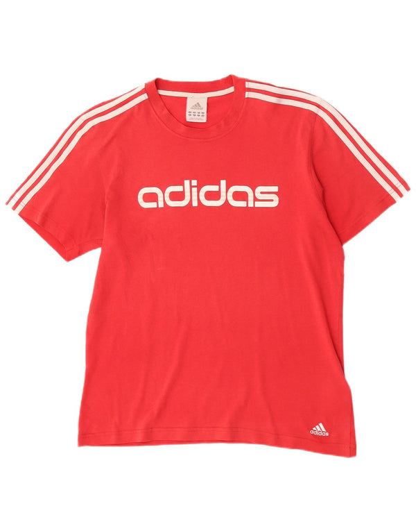 Adidas Mens Graphic T-Shirt Top Médio Algodão Vermelho