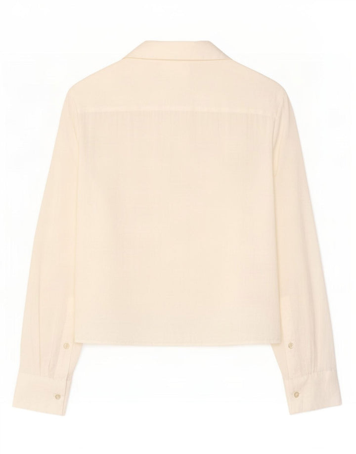 Blusa feminina Zara UK 10 pequena modal off white