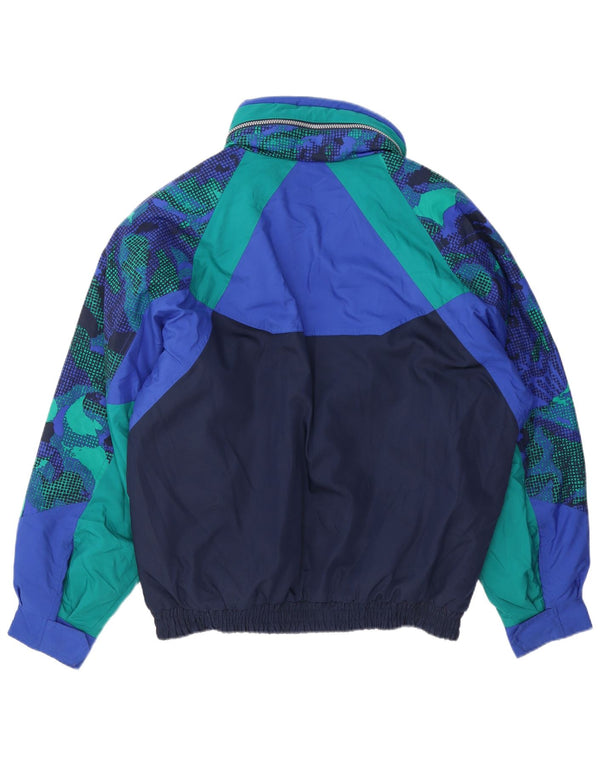 Jaqueta de esqui masculina FILA Loose Fit com capuz IT 50 Medium Navy Blue Colourblock