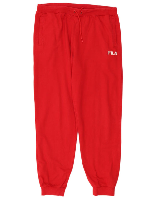Fila Womens Tracksuit Calças Joggers UK 18 XL Algodão Vermelho