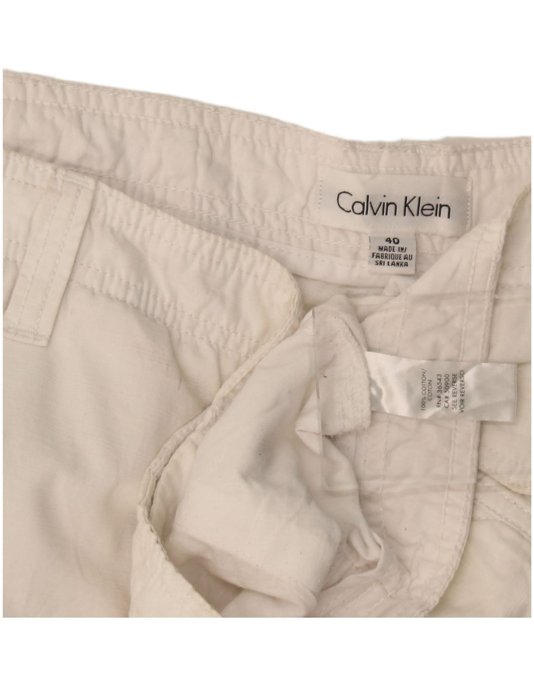Shorts cargo masculino Calvin Klein W40 XL algodão branco