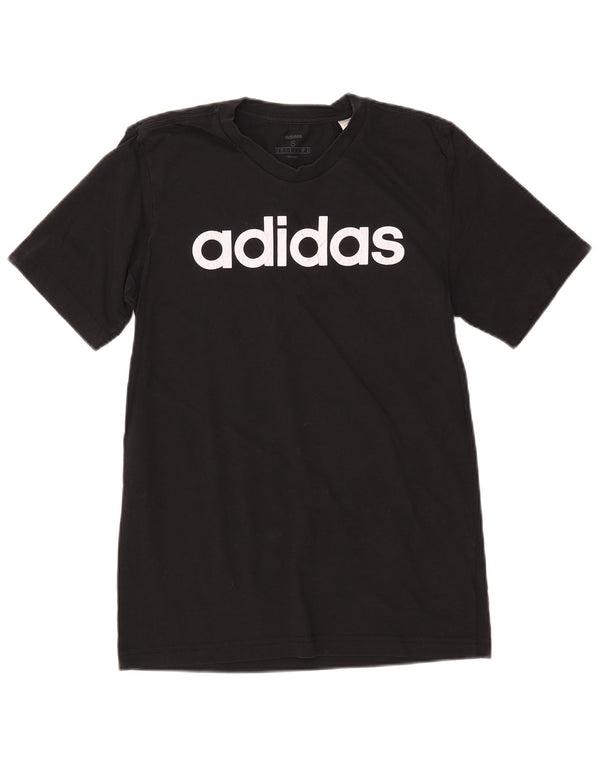 ADIDAS Mens Graphic T-Shirt Top Pequeno Algodão Preto