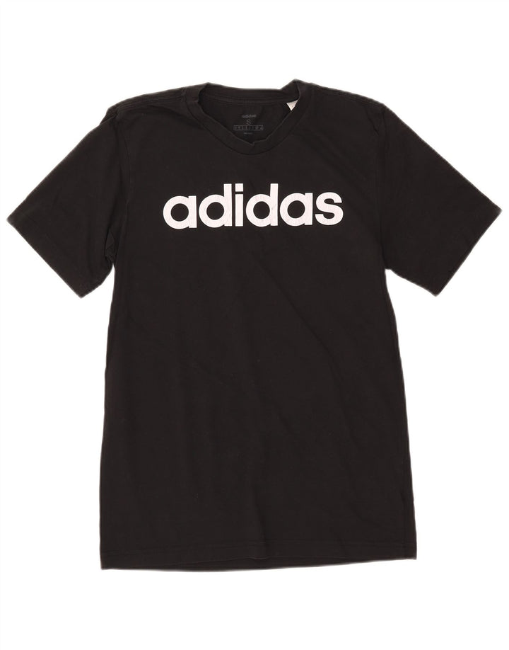 ADIDAS Mens Graphic T-Shirt Top Pequeno Algodão Preto