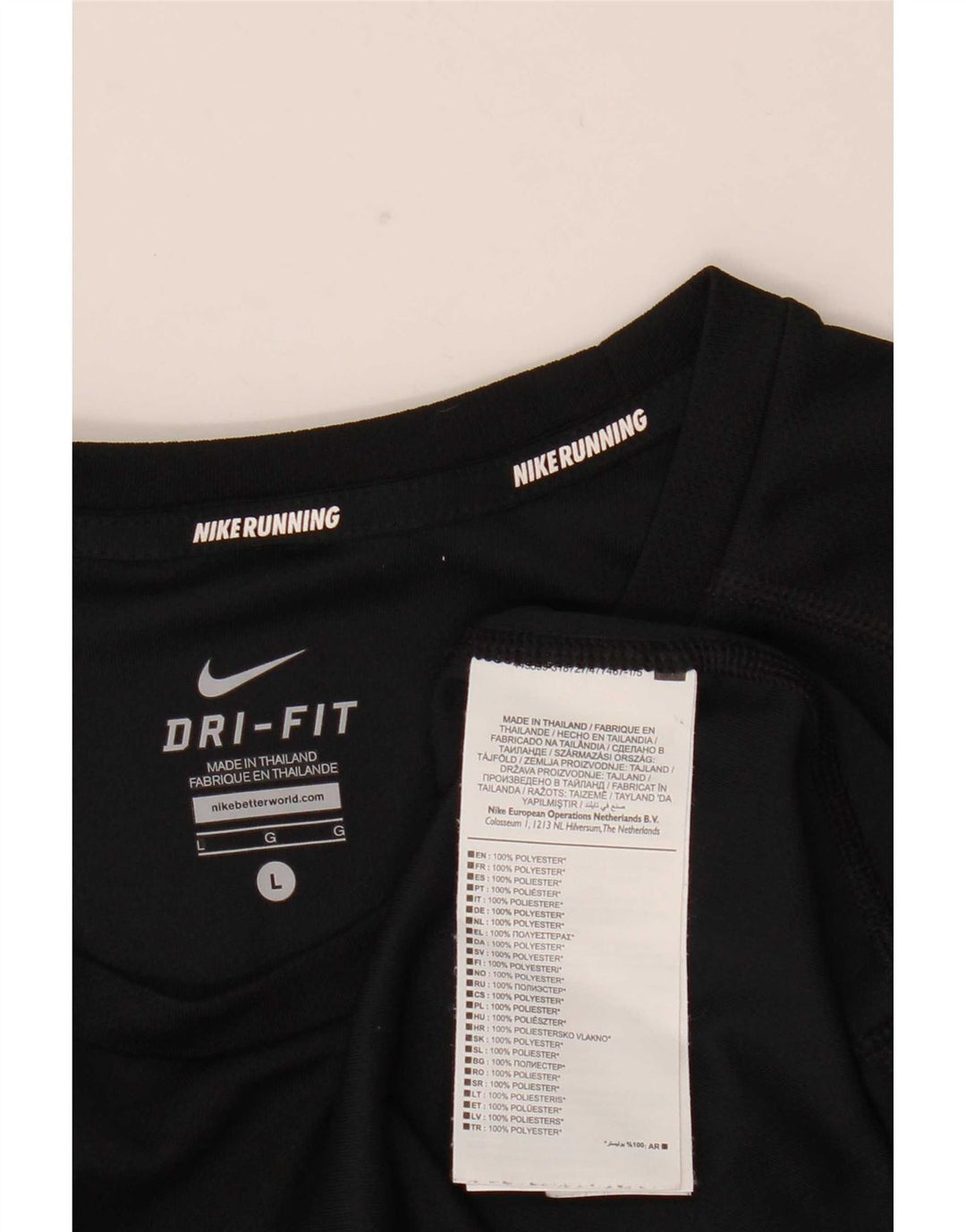Nike Mens Dri Fit Top Manga Longa Grande Poliéster Preto
